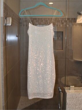 White Sparkly Mini Dress